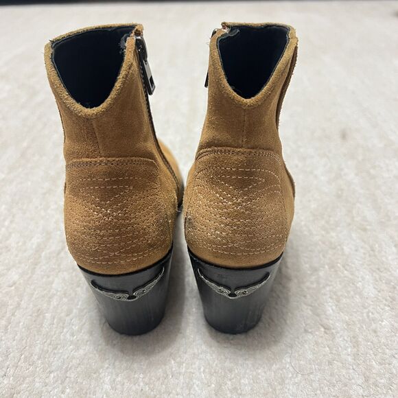 Zadig & Voltaire Molly Suede Ankle Boot Tan Western Cowgirl Country Size 37/US 6 - Picture 2 of 11